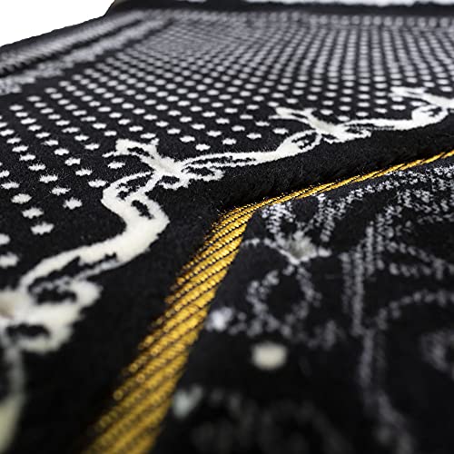 Modefa-Turkish-Islamic-Velvet-Prayer-Rug-Thick-Wide-Soft-Carpet-for-Men-Women-Large-Muslim-Salah-Mat-Ramadan-Eid-Gift-with-Car-Hanger-Double-Plush-Topkapi-Black