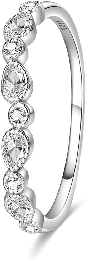 925 Sterling Silver Engagement Rings Sets,Bridal Rings,Wedding Love Promise Rings for Her Anniversary,Cubic Zirconia Simulated Diamond Ring Size 7-9