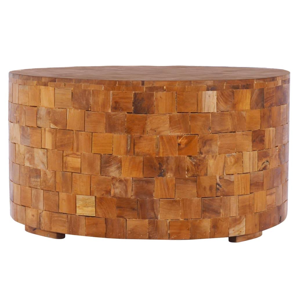 Table basse en teck 60x60 cm pour petit salon et bout de canapé en bois