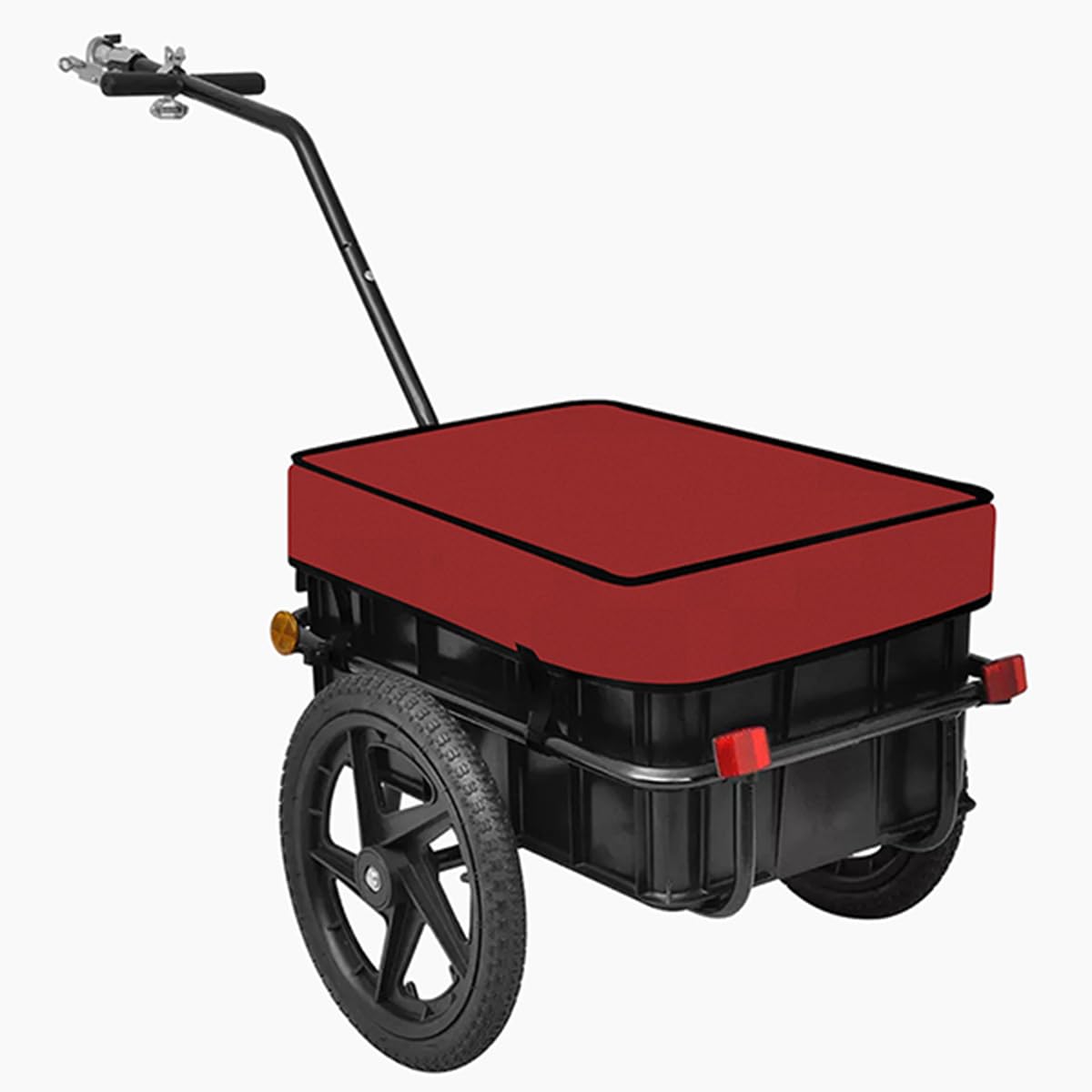 Rimorchio per bicicletta per bambini, carro da carico pieghevole con gancio di traino, capacità di 49,9 kg, per campeggio, viaggi, traslochi e shopping