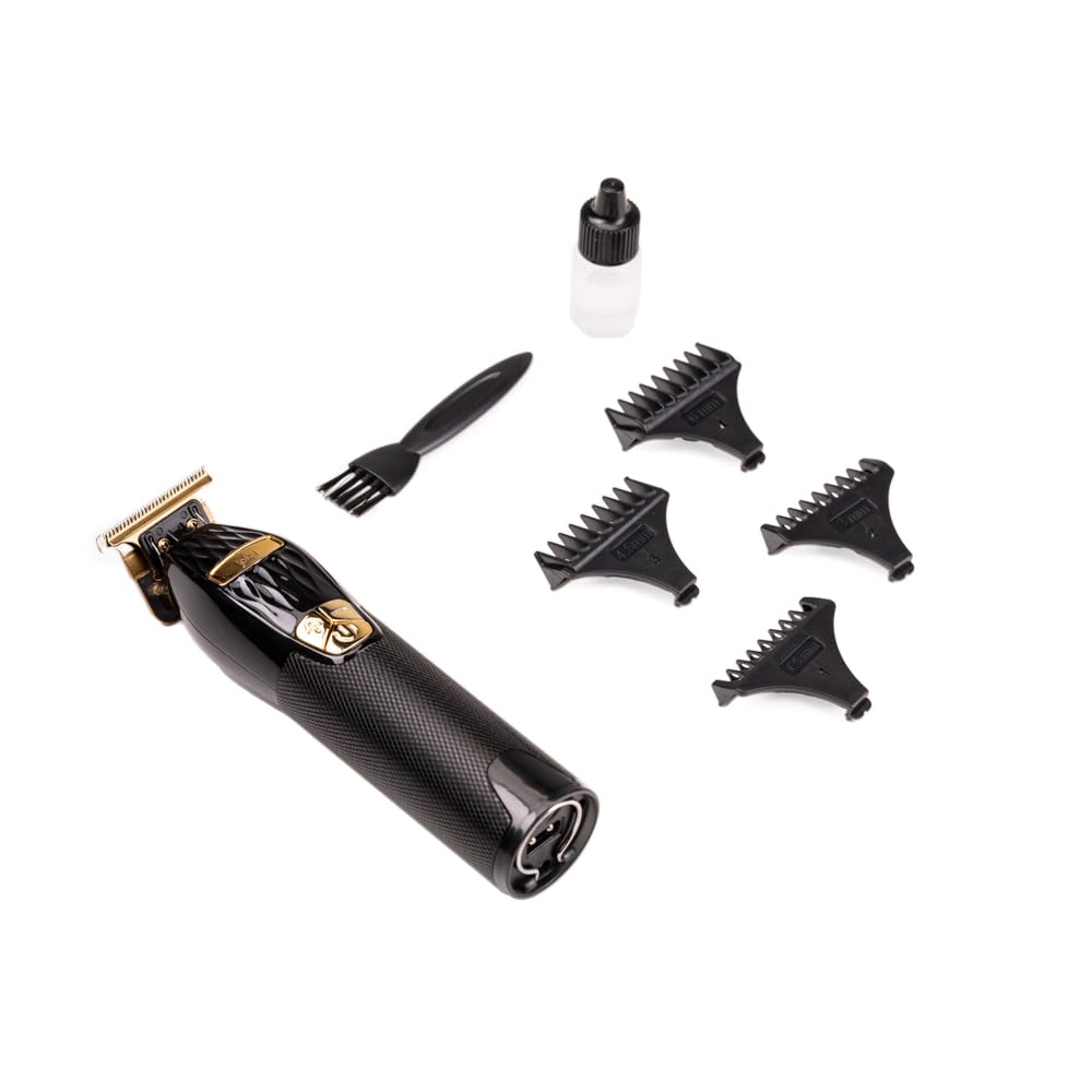 JaDy - Cortapelos Profesional Hombre | Cuchillas Acero Inoxidable | Autonomía 3-4h | Velocidad Ajustable 5000-7000 RPM | Multiusos con Peines Intercambiables, Negro y Dorado