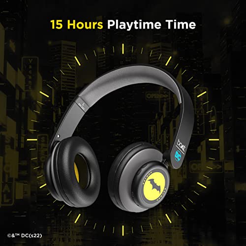 Image of Boat Rockerz 450, 15 HRS Battery, 40mm Drivers, Padded Ear Cushions, Integrated Controls, Dual Modes, Bluetooth Headphones, Wireless Headphone with Mic (Knight Black)