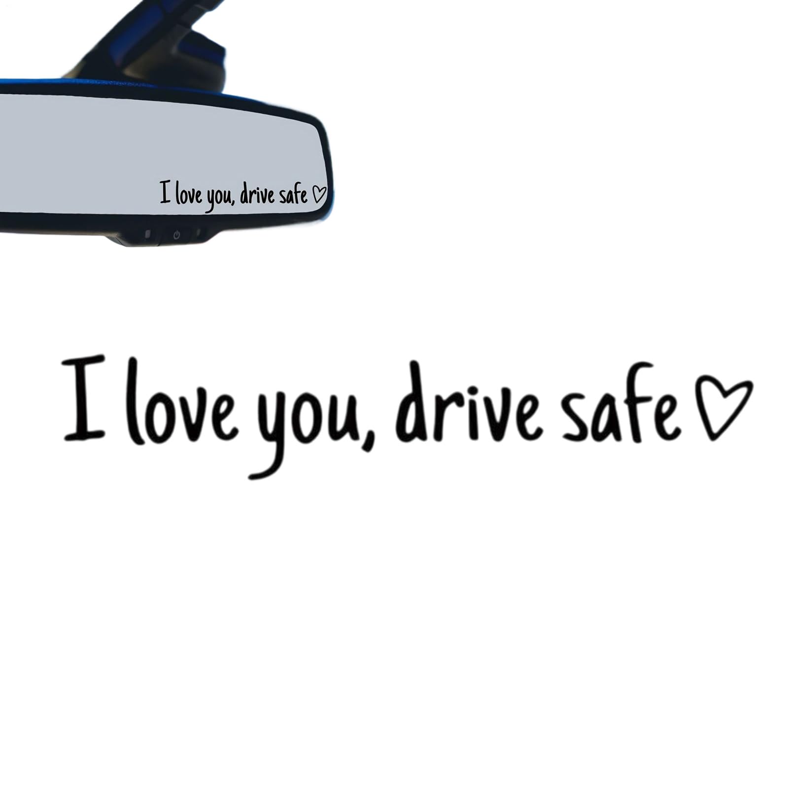 Rearview Mirror Sticker,Drive Safe Interior Decor | I Love You Car Windshield Mirror Sticker,for Auto Automotive Motorbike Motorcycle Sedans Pickups Scooters SUV Dashboard Window Birthday