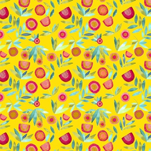 P&B Textiles Feathered Fiesta PNBFFIE 4575 Y Yellow Floral