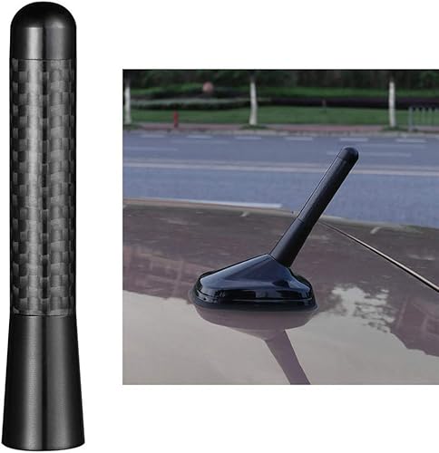 Miniatura 2 de Bingfu Mini antena de coche montaje en techo de fibra de carbono de 3.2 pulgadas de repuesto de antena de coche compatible con Toyota Honda,