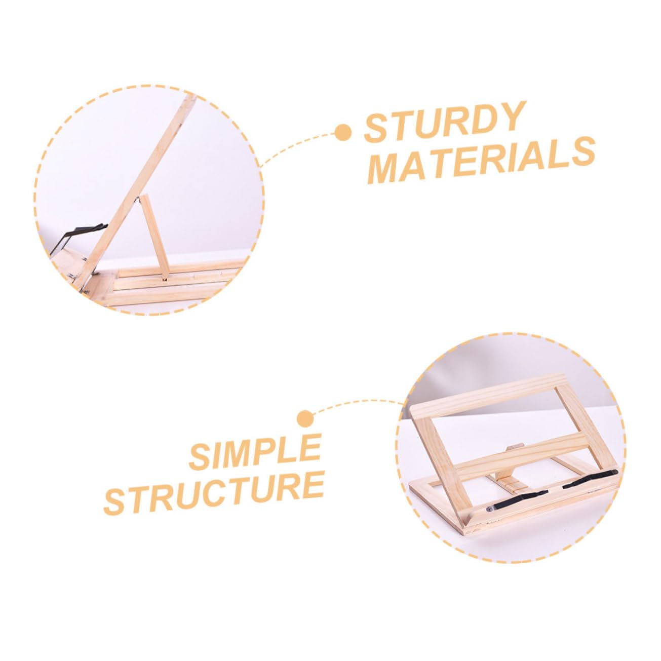 Soporte para Libros Ajustable de Madera Beige para Lectura