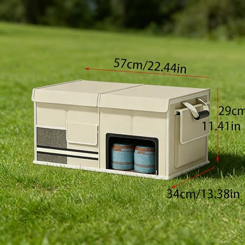 Caja organizadora para maletero de coche con base antideslizante, resistente al desgaste, duradera y fuerte capacidad de carga, múltiples compartimentos, organizador para maletero con compartimento