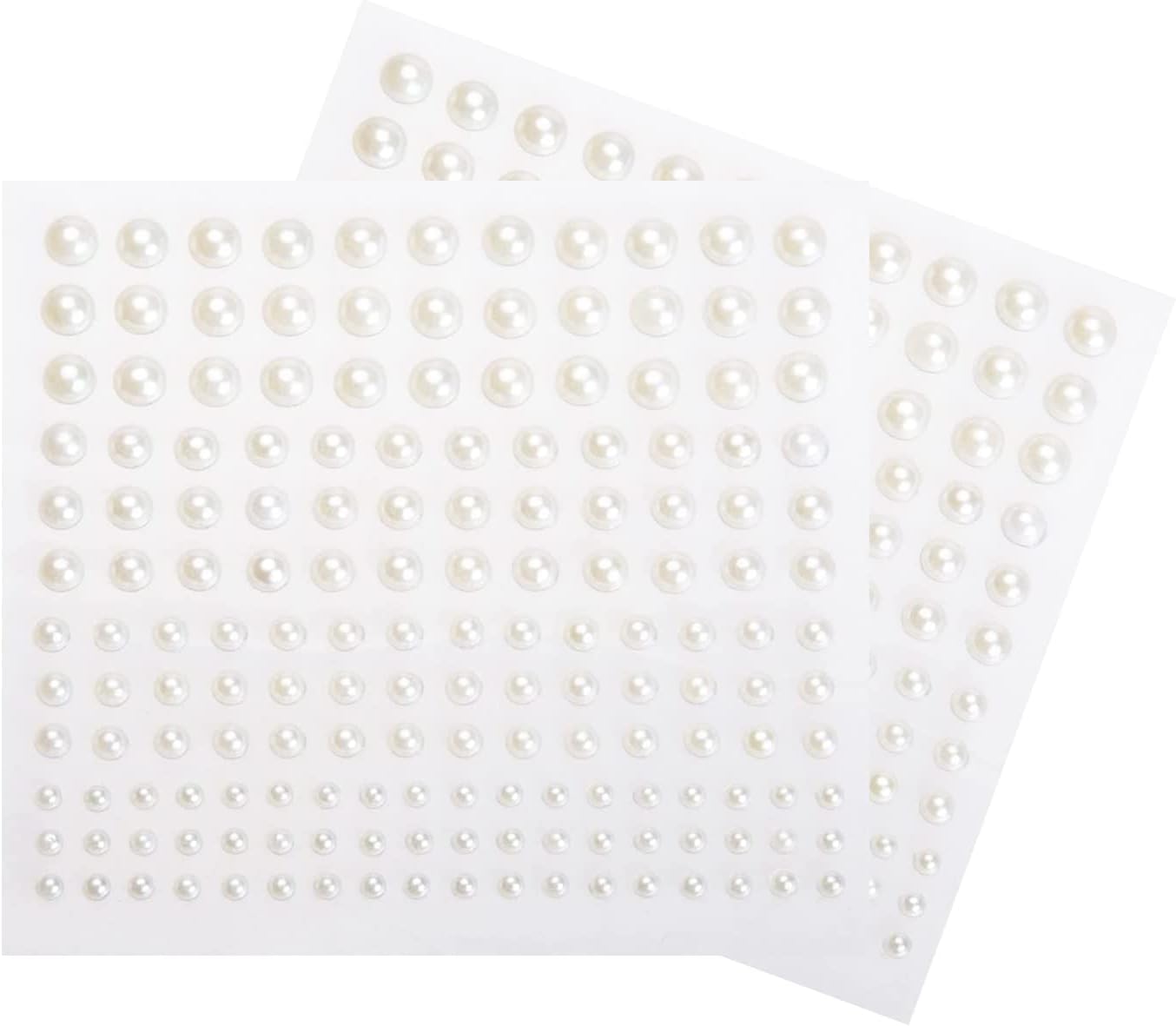 330pcs Self Adhesive Pearls Gems Light Beige Flat Back Pearl Sticker,4Size Flat Back Pearls Sticker Self-Adhesive Craft Pearls Faux Pearl Gems Embellishmentfor Face Makeup Nail Art DIY Crafts,2sheets