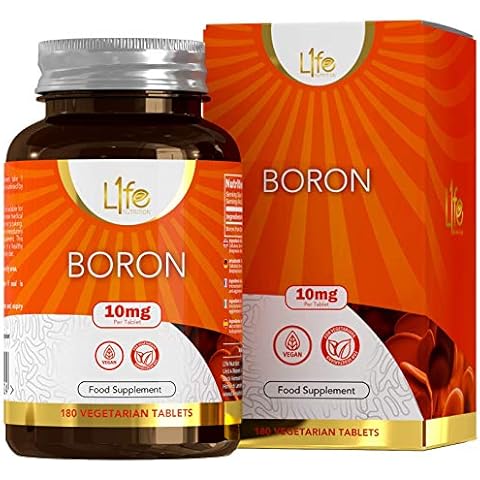 LN Bor | 180 Hochdosierte Vegane Bortabletten - 10mg Boron pro Tablet | Gentechnik-, Gluten-, Milch- & Allergenfrei | Hergestellt in ISO-Zertifizierten Betrieben in GB Cover