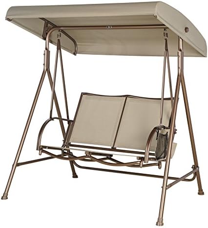 SORARA® Swing Chair 2 Seater | Garden swing seat Canopy Cushioned Outdoor Bench Bed Seat Hammock.