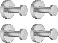 Vista 11 de APLusee Paquete de 2 ganchos para toallas de baño cromados pulidos, ganchos redondos para batas de acero inoxidable 304 para baño, cocina, garaje