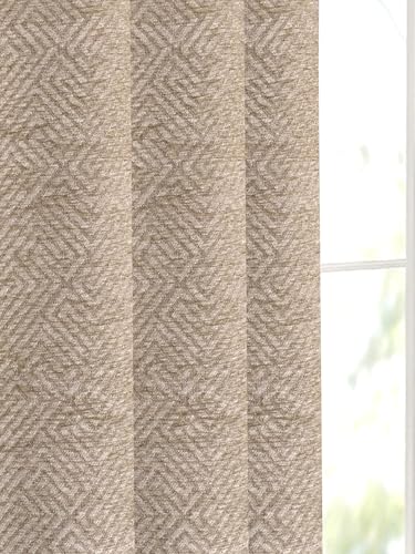 Image of Saral Home Pacman Saral Home Chenille Blackout Window Curtains 1pc, Beige, 4x5 Ft