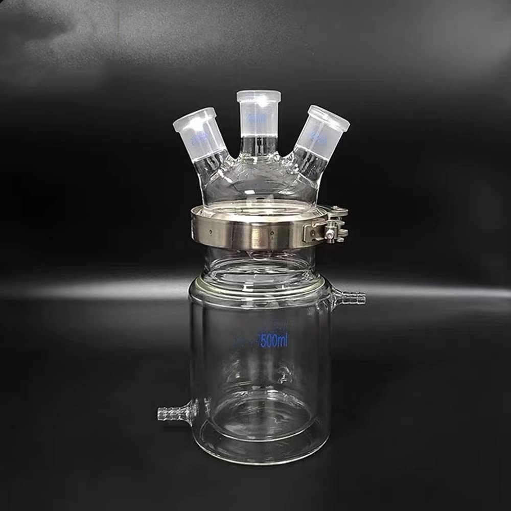 500 ml 1000 ml Laborglasreaktor – Doppelschicht-Reaktionskolben mit offenem Mantel und 24/24/24-Drei-Port-Verbindung | 500ml