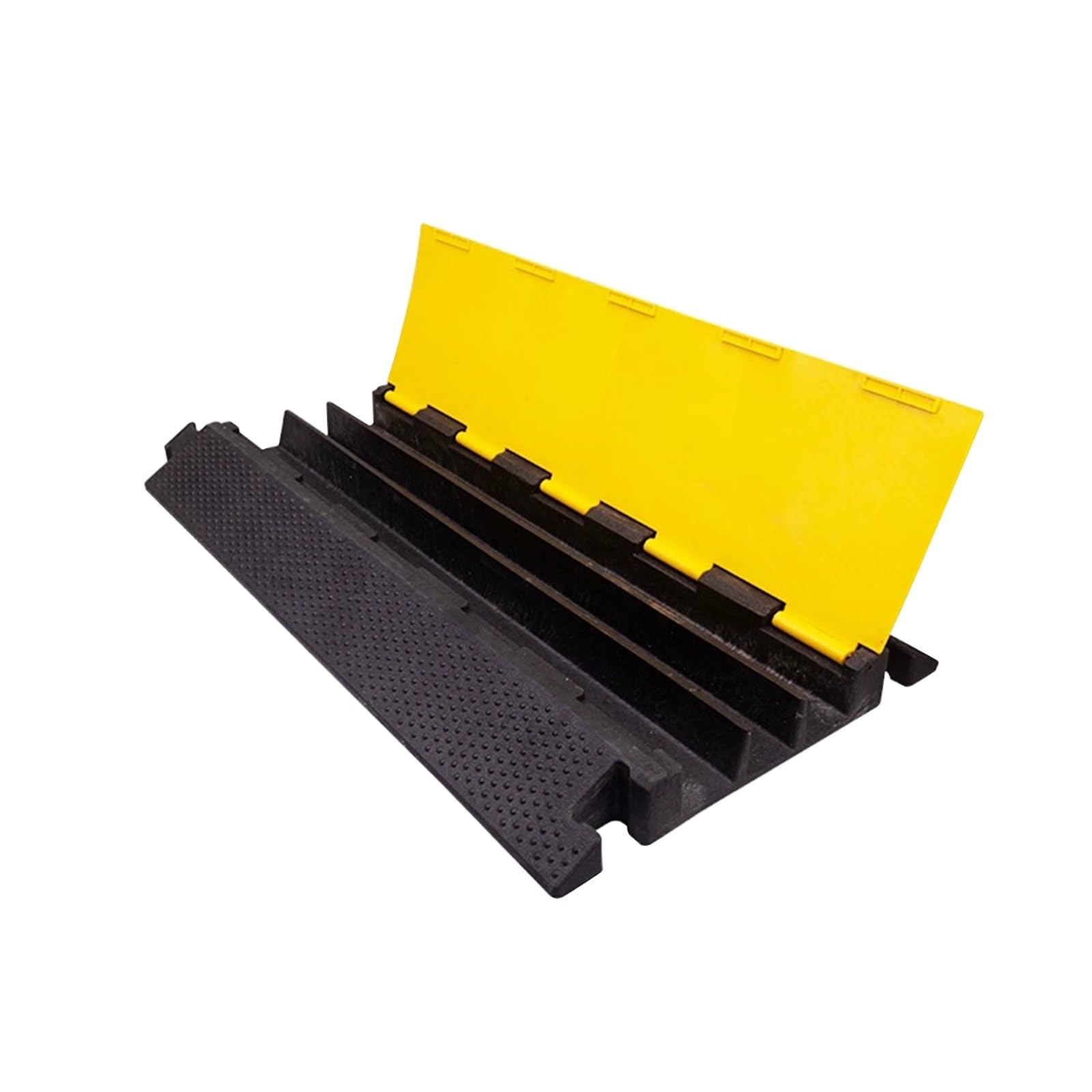 Canaleta Cables Suelo, Pasacables de Suelos, 3 Canales, Fabricados en Material de Caucho + PVC, Capacidad de Carga 2t