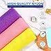 UJFQBH 3 Pieces African Bath Sponge African Net Long Net Bath Sponge Exfoliating Shower Body Scrubber Back Scrubber Skin Smoother,Great for Daily Use (Pink,Yellow,Purple)