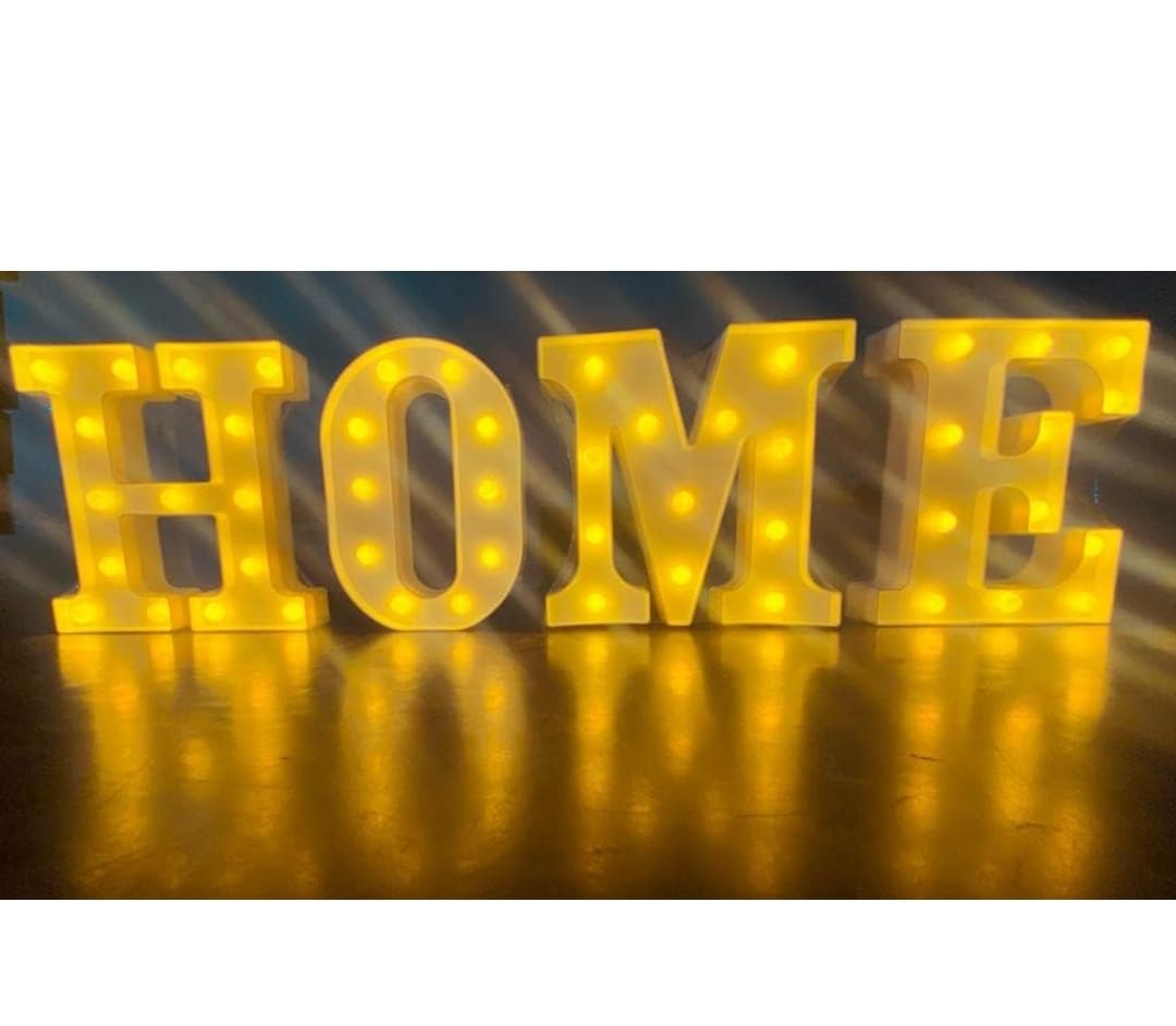 Swastik Ethnics Marquee Alphabet Shaped Led Light for-Asthetic Decorations Letter Light for Romantic Gift,Bedroom,Table,Rakhi Rakshabandhan Home Decoration, Night Light Lamp and Wall Lamp(Home)