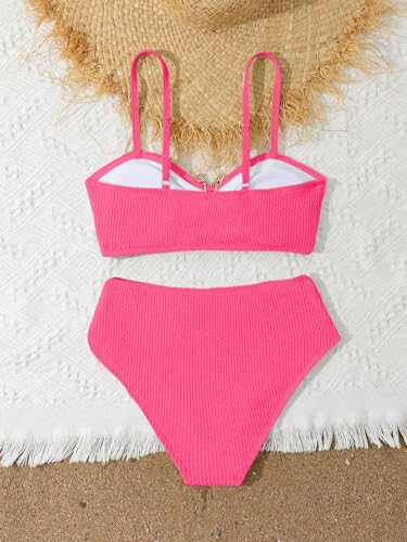 Image of RoseSeek Girl's 2 Piece Padded Bathing Suit Wireless Starfish Swimsuit Spaghetti Strap Vacation Beachwear Set