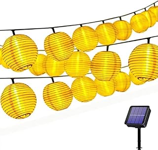 Solar Fairy String Lantern Lights, Outdoor 30Leds 20ft Waterproof Decoration Warmwhite for Garden Patio Home Party Christmas Halloween Wedding(Solar String Lantern)