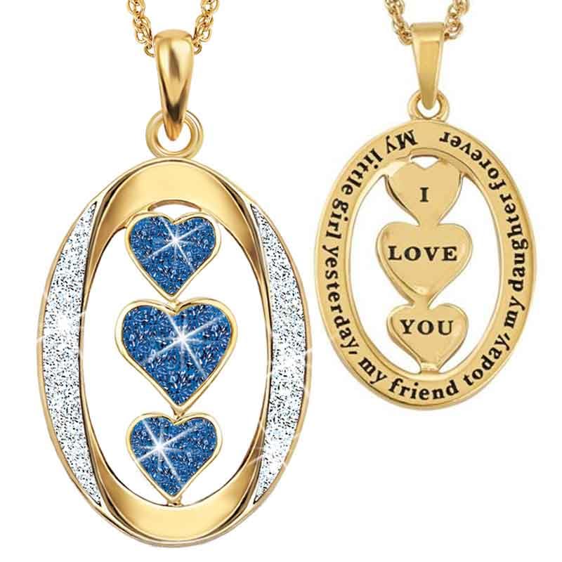 The Danbury Mint Birthstone Daughter I Love You Pendant Necklace - Daughter Sentiment Pendant - Birthstone Daughter Jewelry Gifts (04 April) #1136-0013"2