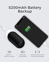 OCOOPA Újratölthető Kézmelegítő, 5200 mAh, 2 db, Alumínium, 3 Hőfokozat, Powerbank Funkcióval, Fekete, Kültéri Sportokhoz, Raynaud Szindrómá 5