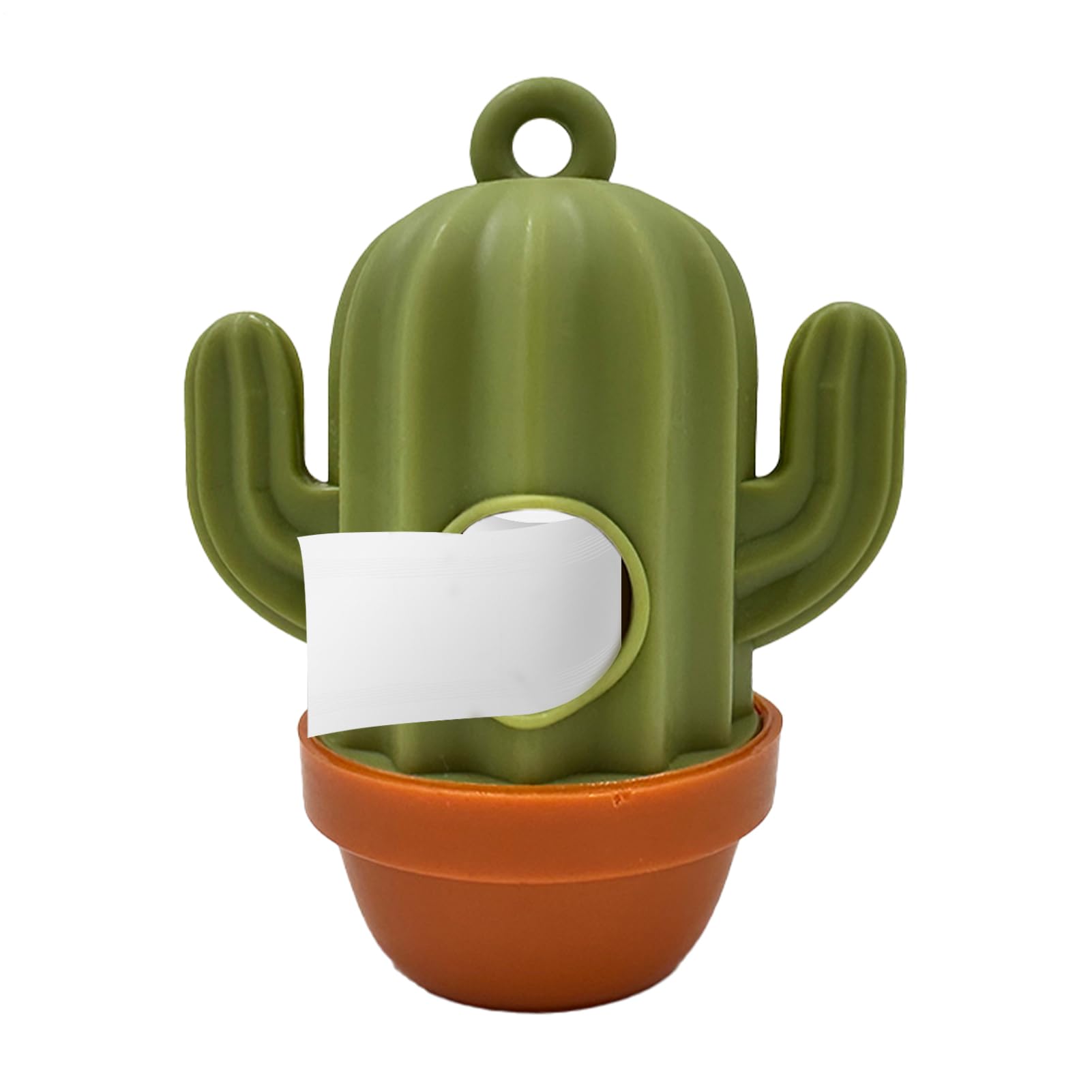 Garbage Bag Dispenser - Fun Green Cactus Specification Cactus Dog Waste Bag Dispenser Holder, Soft Touch Silicone Portable Dog Pickup Bags Holder, Long-tail Convenient Solution