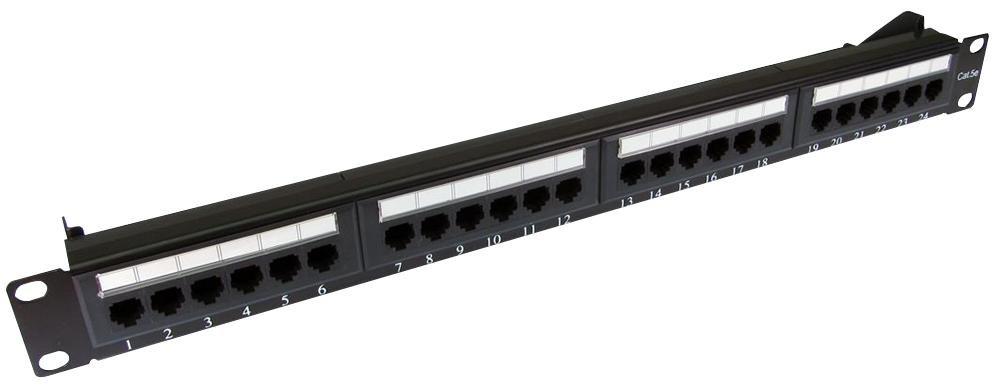 Patch Panel, CAT 5E, 1U, 24 porte, Connettori Patch Panel, Qtà X 1