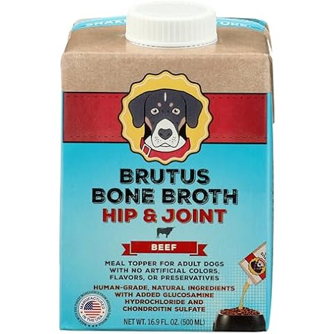 Brutus Broth Beef Bone Broth Hip Joint with Glucosamine Dog Food Topper, 16.9 FZ Cover