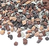 Pulovin 2.5lbs Small Rocks for Terrarium, Planters Drainage, 1/5 Inch Lava Rock for Bonsai Tree, Decorative Gravel for Succulents, Bamboo, Cactus, Mixed Color