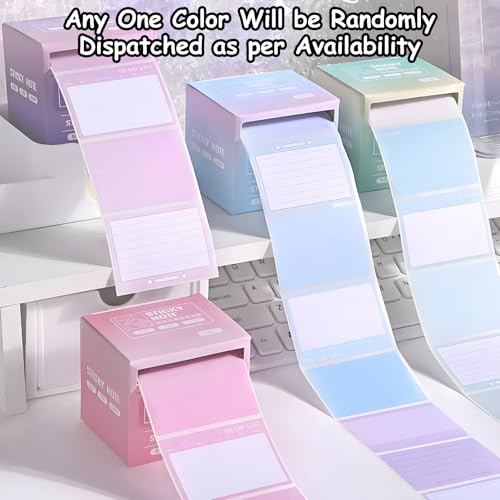 Image of WISHKEY Pull Out Sticky Notes Roll, 256 Sheets Sticky Notes, Sticky Pad for Study, Point It Marker Stationery Items, Self-Adhesive Memo Pad, Planners and Memo Sticker (Assorted, Pack of 1)