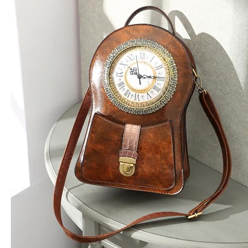 Women'S Real Working Clock Handbag, Time Function Collection Shoulder Crossbody (A)2