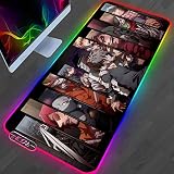 FADAAR Tapis de Souris Shigaraki Tomura Grand Tapis De Souris RGB LED Tapis De Souris Lumineux Tapis De Bureau Base en Caoutchouc Ordinateur Tapis De Jeu pour Travail Jeu Bureau Maison 30X80Cm/L