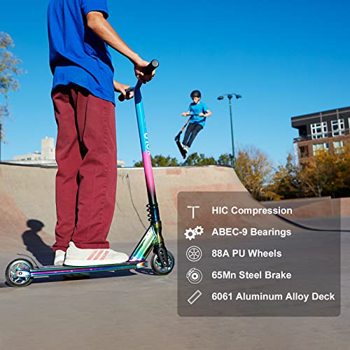 Ridevolo Pro Stunt Scooter With Ultra 5.5"/6.7" Wide Aluminum Deck For 8+ Teens And Adults, Trick Scooter With Aluminum Core Wheel, Hic Compression System, Perfect Freestyle Tricks For Beginners Teens #TOP1
