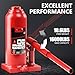 DNA Motoring 8 tons / 17637 lbs Lifting Automotive Welded Hydraulic Bottle Jack for Repair Vehicle, Pickup, Truck, w/Manual Handle, Red,TOOLS-00358
