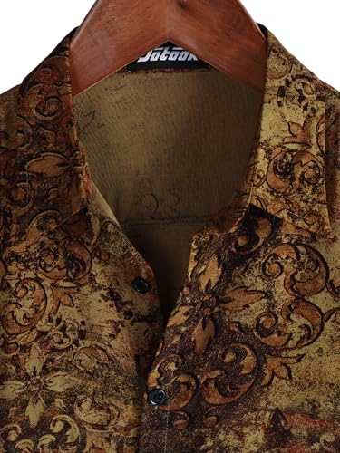 Image of JOTOOK Mens Hawaiian Shirt Short Sleeve Button Down Tropical Shirts Casual Floral Summer Beach Shirt