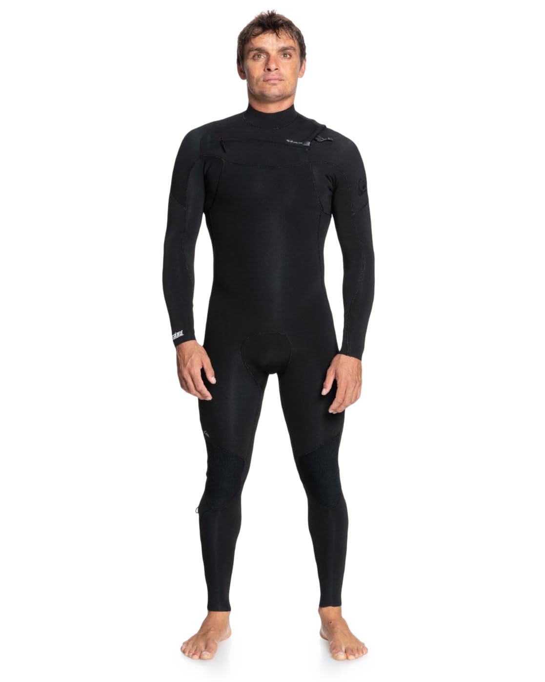 Quiksilver Traje de Neopreno para Hombre Everyday Sessions GBS de 4/3 mm con Cremallera en el Pecho, Color Negro, Capas térmicas de Calor cálido, fácil de Estirar