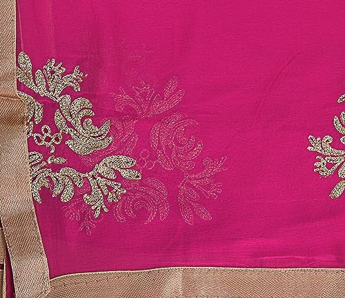 Image of Youthquake Golden Embroidered Work Chiffon Dupatta For Womens & Girls With 4 Side Gold Lace
