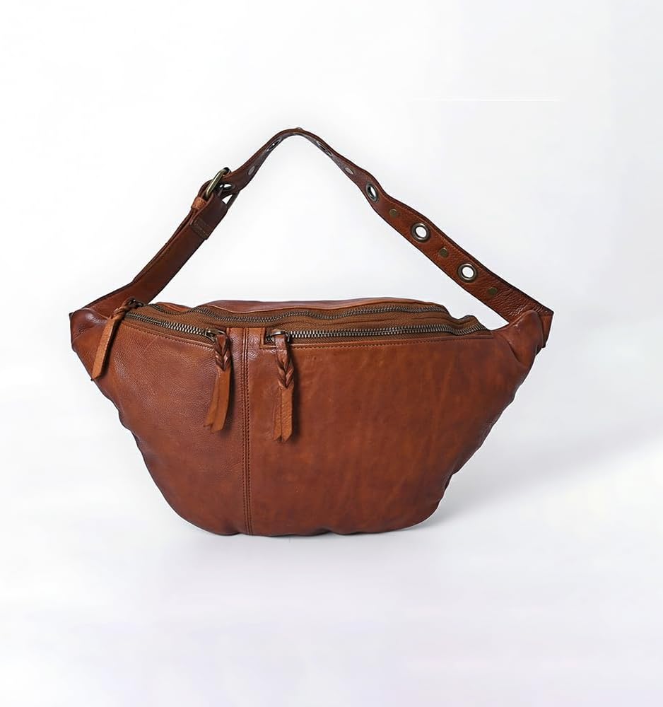 Spaghetti Western Fanny Pack Genuine Leather Women Bag Handbag Purse