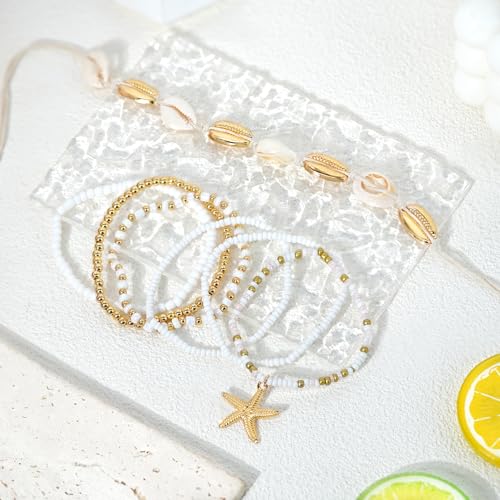 Handmade Summer Turtle Starfish Bracelets Bohemian Beaded Seashell Bracelets Set Adjustable Waterproof Summer Beach Surfer Bracelets Summer Vacation Jewelry Bahamas Souvenirs4