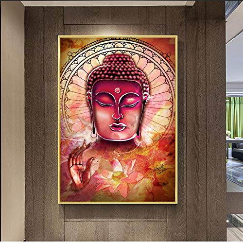 Impression bouddha abstrait sur toile de lin sans cadre