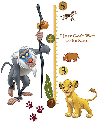 Décor Géant Repositionnable Adhésif le Roi Lion avec Toise