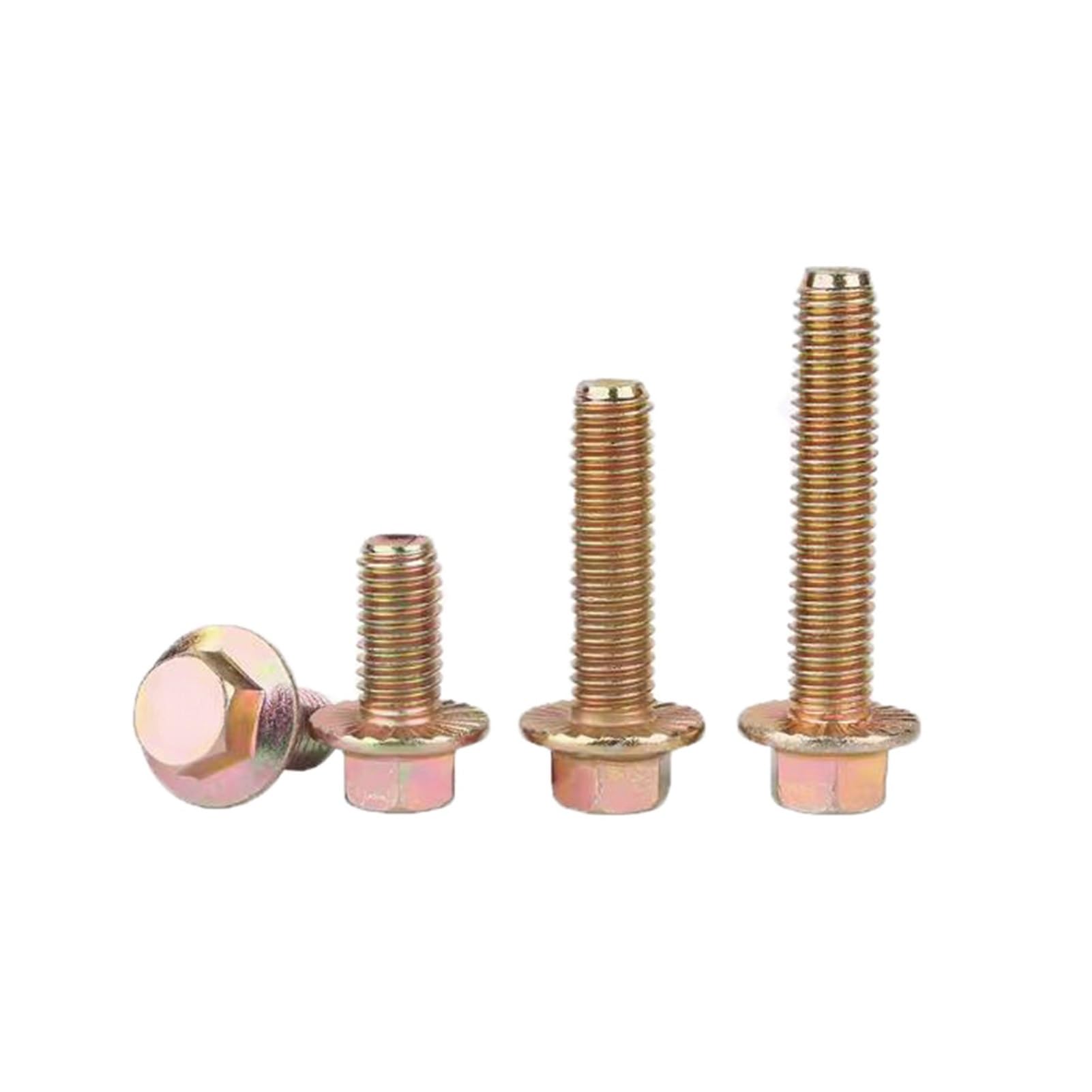 Color Zinc Hex Flange Screw Serrated Fastener | Hex drive, flange head, carbon steel, rust protection(45mm,M8 (20PCS))