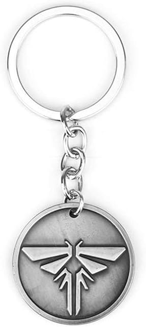 Game The Last of Us Keychain Firefly Logo Round Pendant Vintage Metal Keyring Present for Men Women Gamer