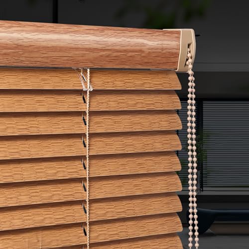 NIANXINN Persiana Enrollable y Estor,Metálico y Aluminio Persianas Venecianas Grano de Madera de Imitación,Privacidad,Cortinas Opaca para Ventanas,Personalizado,Ancho x Alto (90cm x 100cm)