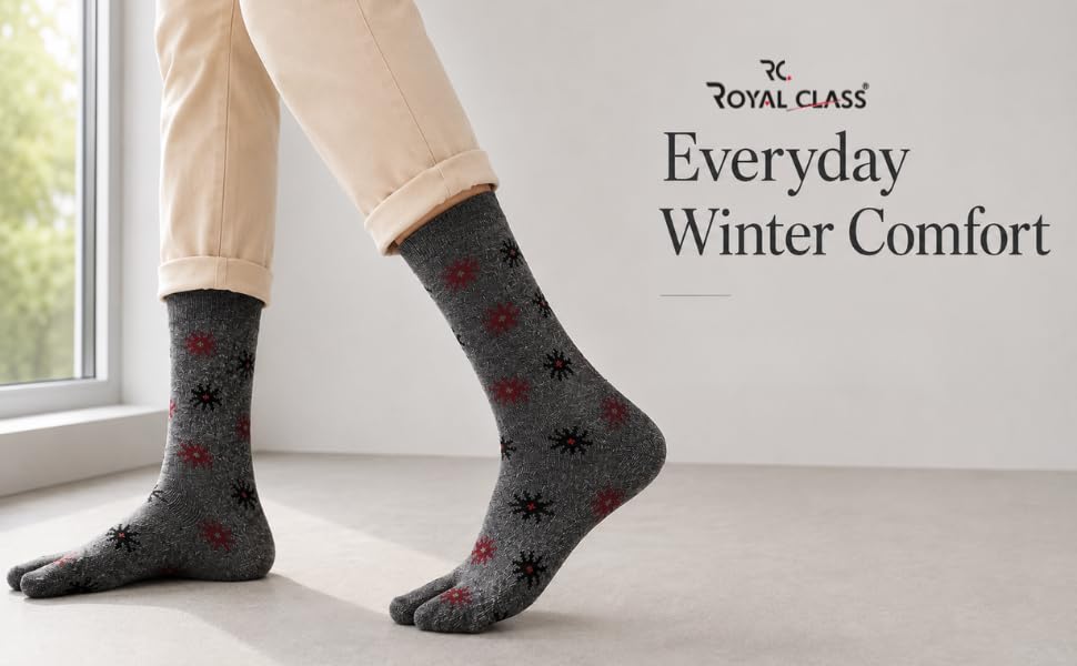 Image of RC. ROYAL CLASS Women's Warm Woolen Calf Length Thick Terry /Towel Multicolored Socks(Pack of 3 Pairs)(Winter wear socks)