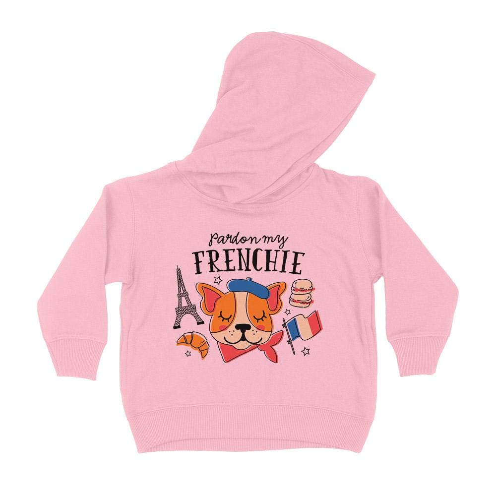 Pardon My Frenchie Kids Hoodie Sweatshirt Toddler 2T Light Pink