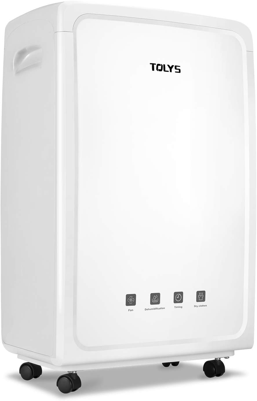 TOLYS 70 Pint Portable Dehumidifier – Large Capacity Home Dehumidifier – 4000Sq Feet Coverage – Practical and Ergonomic – Fan Wheels and Automatic Drainage – Ideal for Basements, Attic, Large Rooms