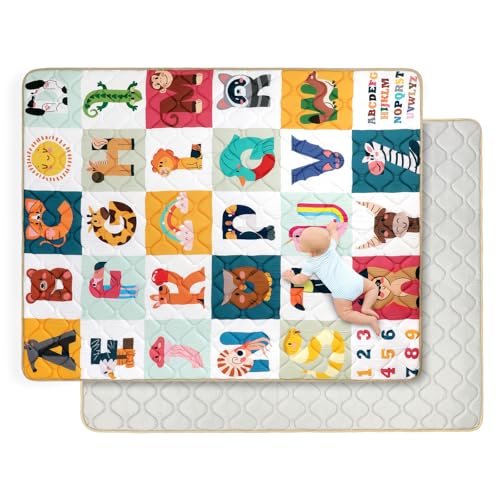 Image of Baby Play Mat for Floor 59 * 71 inch, Extra Thick Soft Cushioning Foam Mat for Kids, Non Slip & Washable Crawling Mat for Toddler, Padded Play Mat for Baby Tummy Time