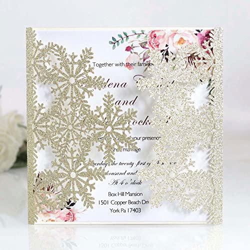 Cartes d'invitation de mariage en papier perlé brillant d'exception chic