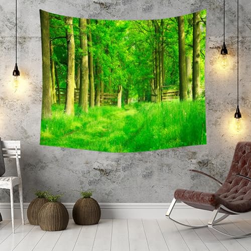 Tenture murale nature forêt verte 260x240 cm RDSGYZ - 3