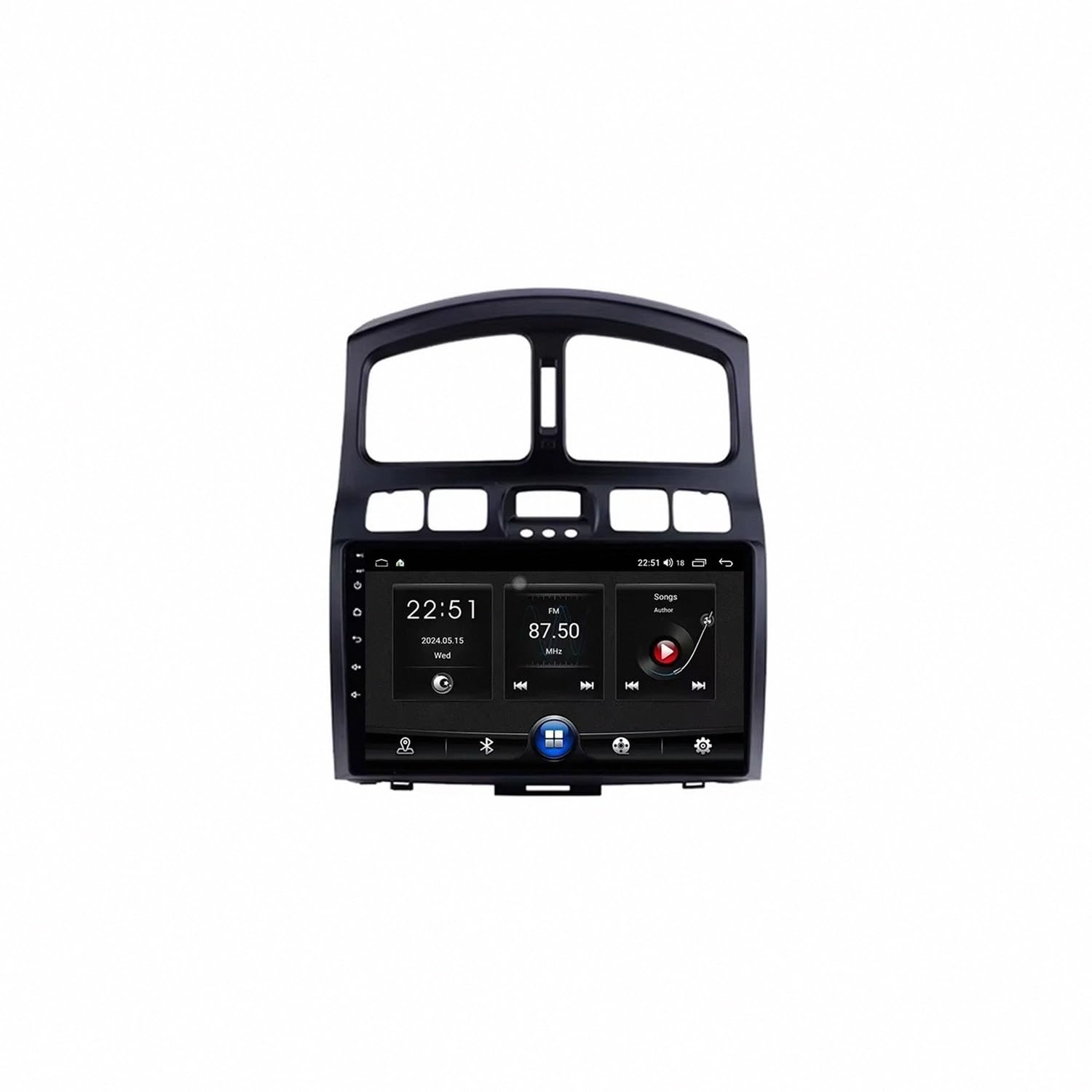 Car Multimedia Radio per Hyundai Classic Santa Fe 1 2000-2015 Bluetooth, Ips Touchscreen Radio con Siri/Vocale/Gps Navigazione/Musica Online/Mirror Link, Telecamera di, 4 Nucleo 1G+32G